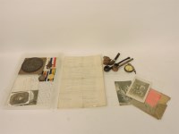 Lot 1112 - Great War medals and ephemera