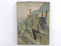 Lot 1473 - F...H...Flower (19th century)
A FISHERMAN ON THE STEPS OF A COASTAL COTTAGE
Signed l.r.