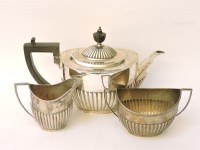 Lot 1135 - A silver three-piece tea set