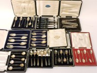 Lot 1137 - A collection of mixed cased sets of silver