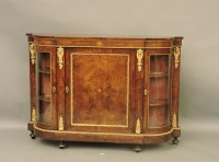 Lot 1501 - A Victorian inlaid burr walnut and gilt mounted credenza