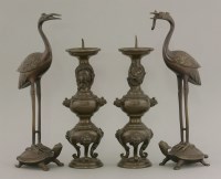 Lot 1333 - A pair of 20th century pricket candlesticks