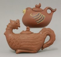 Lot 99 - Lots 99 to 108
A Single Owner Collection of Yixing Teapots

A cockerel Pot and later Cover