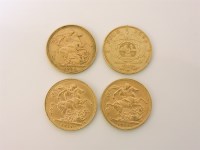 Lot 31 - Thee gold sovereigns
