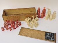 Lot 1114 - A Chinese carved ivory chess set