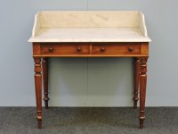 Lot 587 - A 19th century mahogany two drawer side table