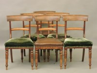 Lot 743 - A set of six Regency mahogany bar back single dining chairs