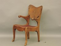 Lot 773 - A late 19th century Continental oak armchair