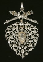 Lot 300 - A Flemish silver diamond set Vlaams Hart pendant