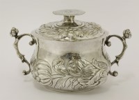 Lot 71 - A Commonwealth silver two-handled porringer and cover