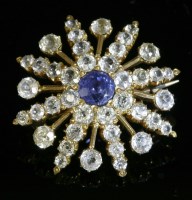 Lot 429 - A Victorian sapphire and white sapphire star brooch