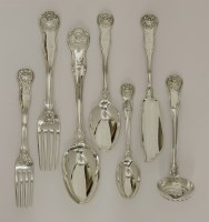 Lot 138 - A William IV/Victorian composite silver kings husk pattern flatware service