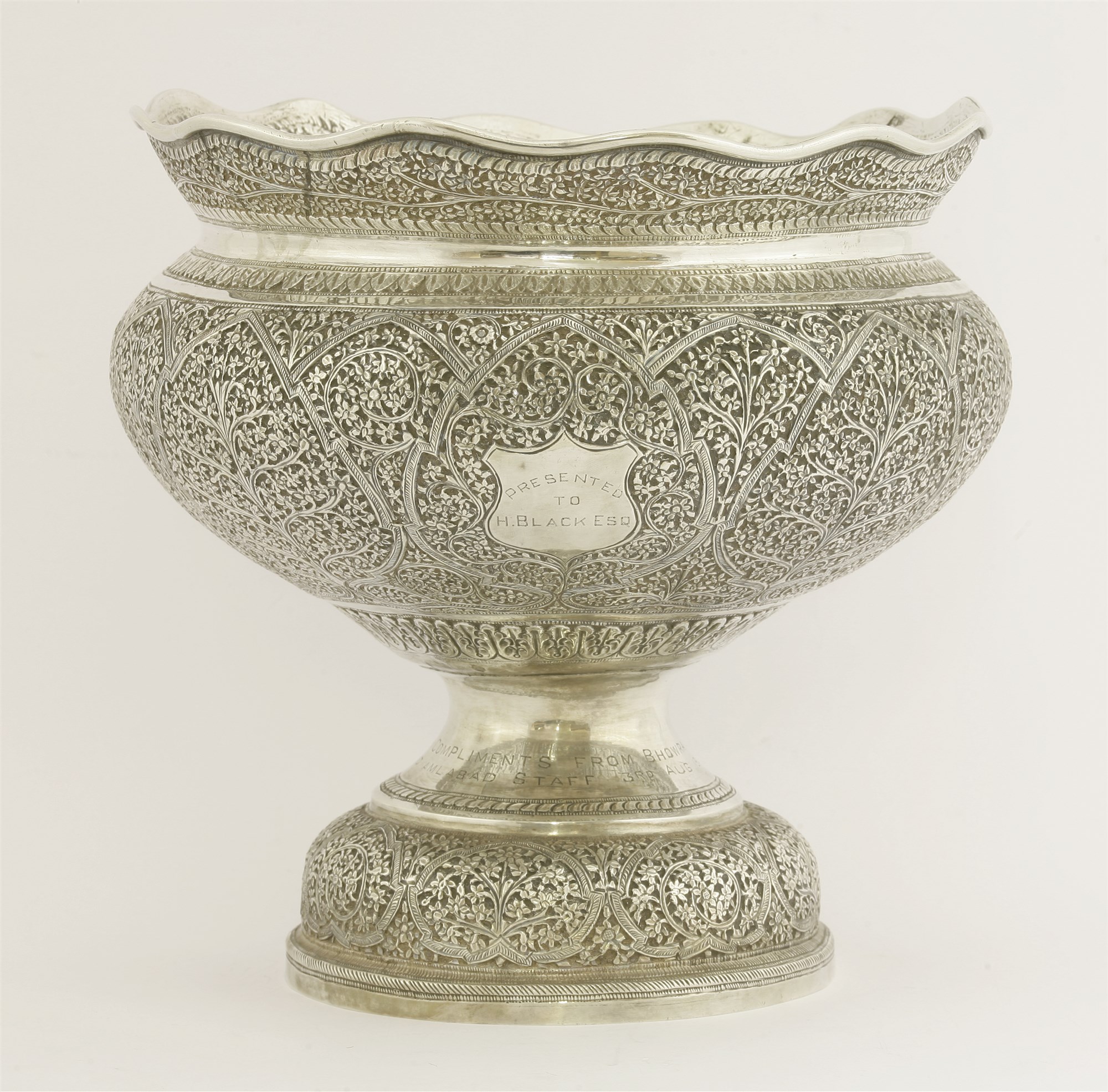 Lot 4 An Indian silver bowl