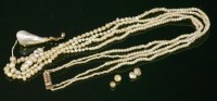 Lot 414 - A two-row graduated natural pearl necklace