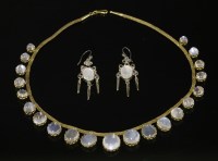 Lot 426 - A gold moonstone fringe necklace