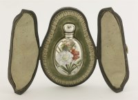 Lot 232 - A Victorian silver and enamel scent bottle