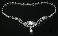 Lot 410 - A late Victorian pearl and diamond necklace/tiara