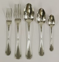 Lot 13 - A French silver ribbon and reed pattern part flatware service