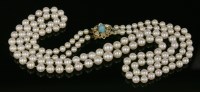 Lot 542 - A two-row graduated cultured pearl necklace