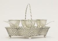 Lot 143 - A Victorian silver swing-handled egg cruet