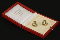 Lot 585 - A pair of 18ct gold rock crystal earrings