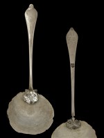 Lot 109 - A Queen Anne West Country silver dognose spoon with mother-of-pearl bowl