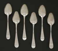 Lot 114 - A set of six George III silver hanoverian pattern picture-back teaspoons