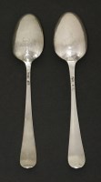 Lot 119 - Two rare George III silver old english picture-back teaspoons