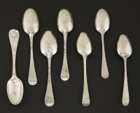 Lot 124 - A collection of fifteen assorted 18th century silver hanoverian shell-back spoons