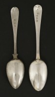 Lot 127 - A set of six George III silver bright cut teaspoons with shoulders