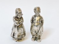 Lot 225 - A pair of German novelty silver peppers