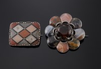 Lot 364 - A Scottish Victorian hardstone or pebble brooch