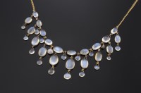 Lot 425 - An Edwardian graduated moonstone fringe necklace