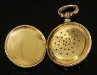 Lot 312 - A gold circular hinged vinaigrette