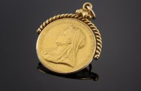 Lot 431 - An 1897 Queen Victoria Diamond Jubliee young head medallion