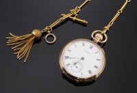 Lot 592 - A 9ct gold Waltham USA open-faced pocket watch