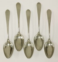 Lot 22 - A set of five American silver tablespoons