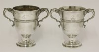 Lot 177 - A pair of George III Irish silver two-handled cups