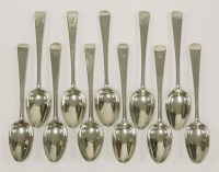 Lot 178 - Eleven 18th century Irish Provincial old english pattern tablespoons