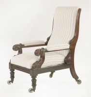 Lot 415 - A William IV mahogany reclining library chair