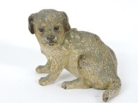 Lot 99 - A French gold painted bronze terrier puppy