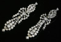 Lot 292 - A pair of French late 18th century paste drop earrings