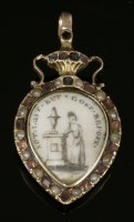 Lot 302 - A Georgian memorial locket of pear-shaped form