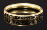 Lot 308 - A George II flat section memorial ring