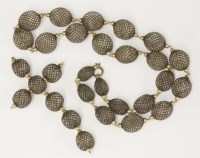 Lot 342 - A Victorian woven hair necklace and cross pendant