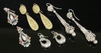 Lot 354 - A pair of Regency silver drop earrings