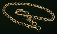 Lot 611 - A 9ct gold curb link watch albert