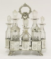 Lot 192 - A Victorian silver eight-bottle cruet stand