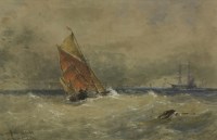 Lot 167 - Thomas Bush Hardy (1842-1897)
SHIPPING OFF THE COAST
Signed and indistinctly inscribed with title l.l.