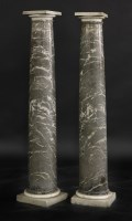 Lot 434 - A pair of grey-veined marble columns